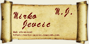 Mirko Jevčić vizit kartica